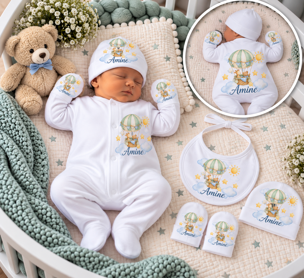 Ensemble de sortie de maternité pour bébé – 4 pièces garçon