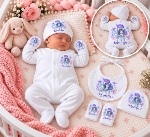 Ensemble de sortie de maternité pour bébé – 4 pièces fille